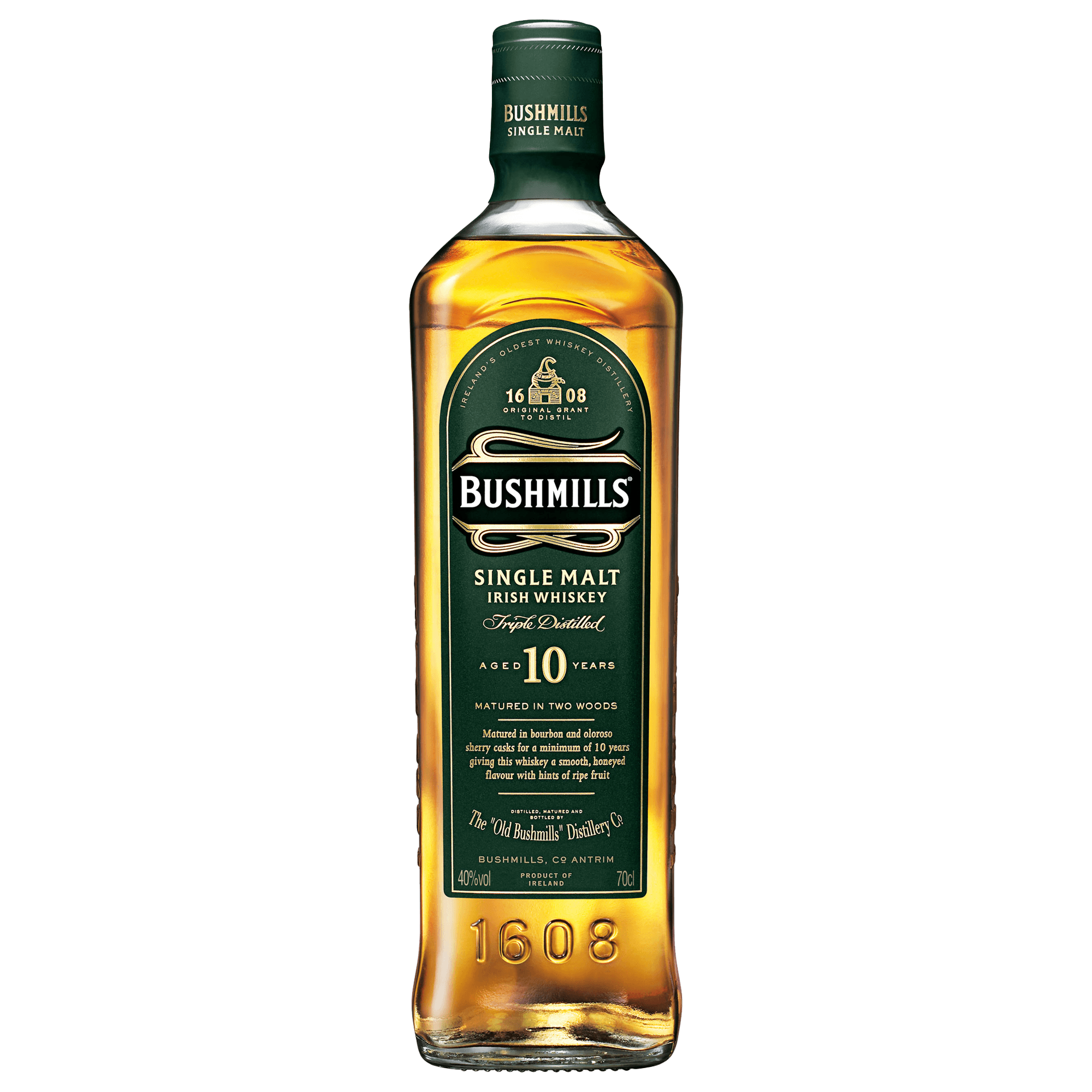 Single malt 10. Bushmills Irish Whiskey 1608. Виски Bushmills Single Malt 10 лет. Bushmills Single Malt Irish Whiskey. Виски Bushmills Single Malt 10 лет 16 лет 21 год.