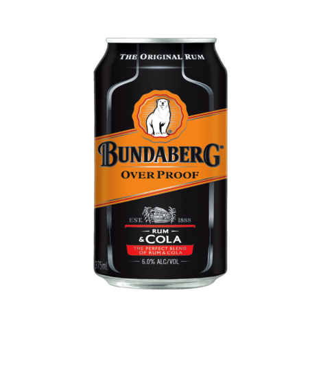 BUNDABERG OVER PROOF & COLA CANS